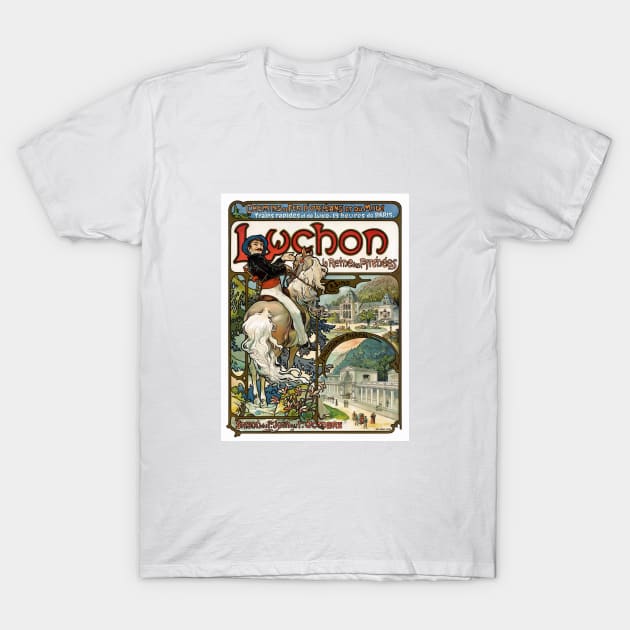 Luchon France Vintage Travel Poster Restored T-Shirt by vintagetreasure